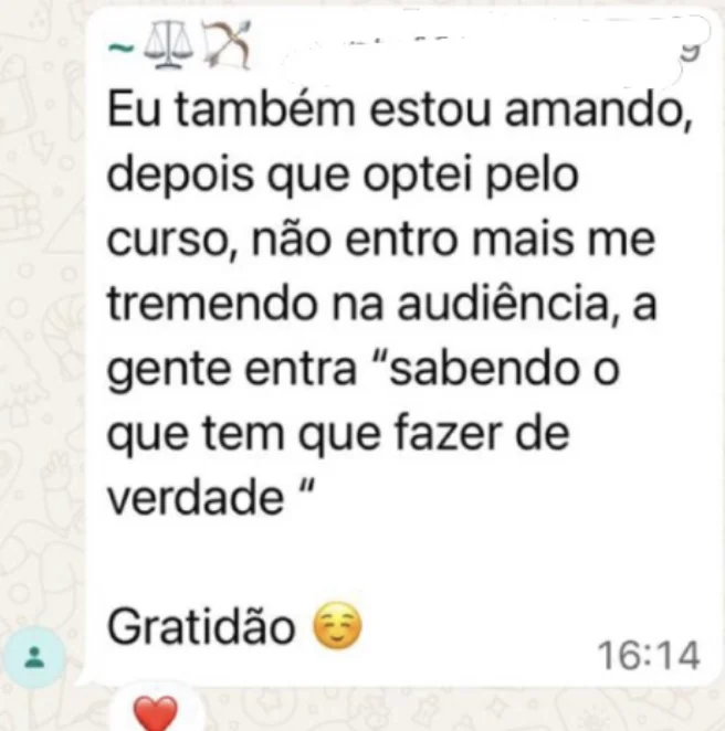 Depoimento de aluno