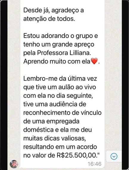 Depoimento de aluno